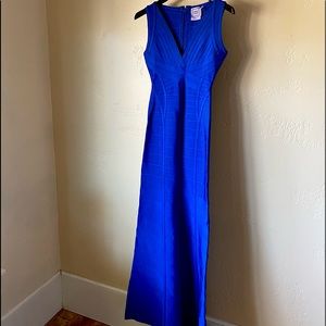 Stunning Blue Herve Leger Dress Gown Black Tie